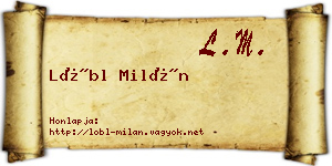 Lőbl Milán névjegykártya